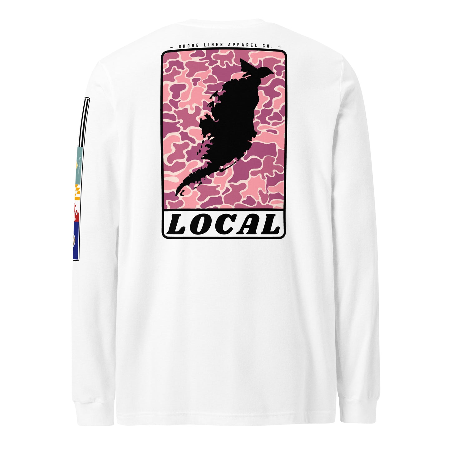 LOCAL (pink) | Core LS P-white-Shore Lines Apparel Co.