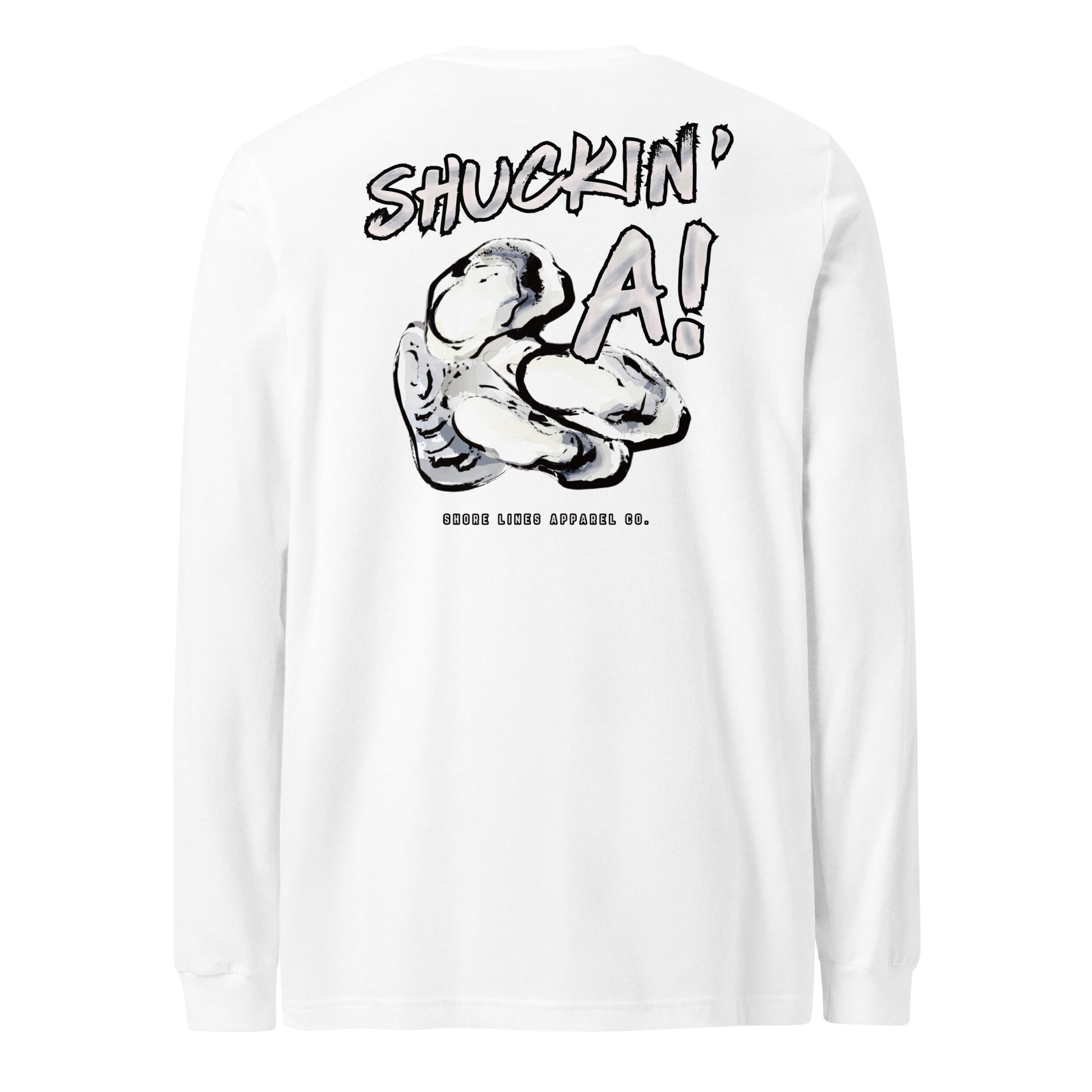 Shuckin A | Core LS-white-Shore Lines Apparel Co.