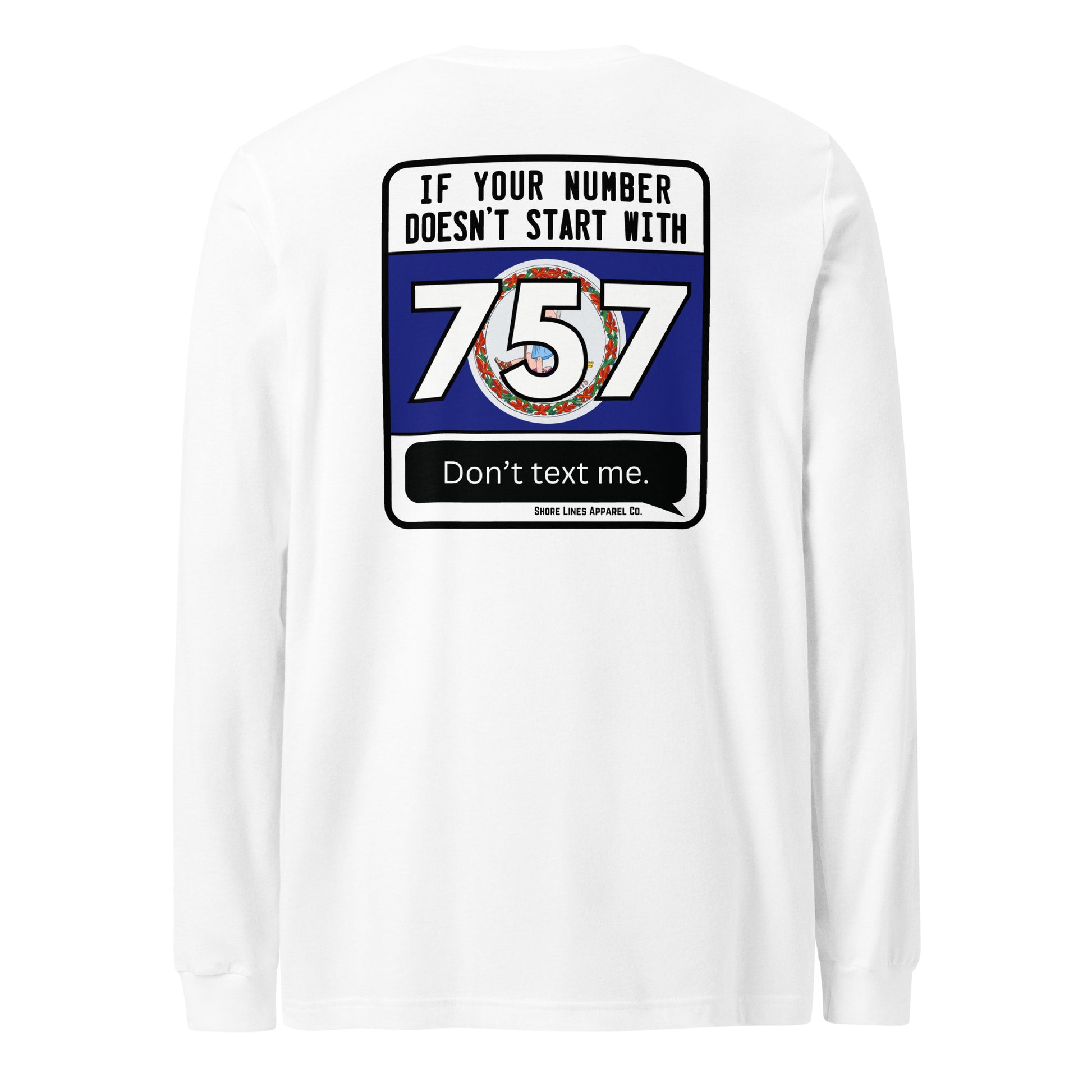 757 Area Code | Core LS-white-Shore Lines Apparel Co.