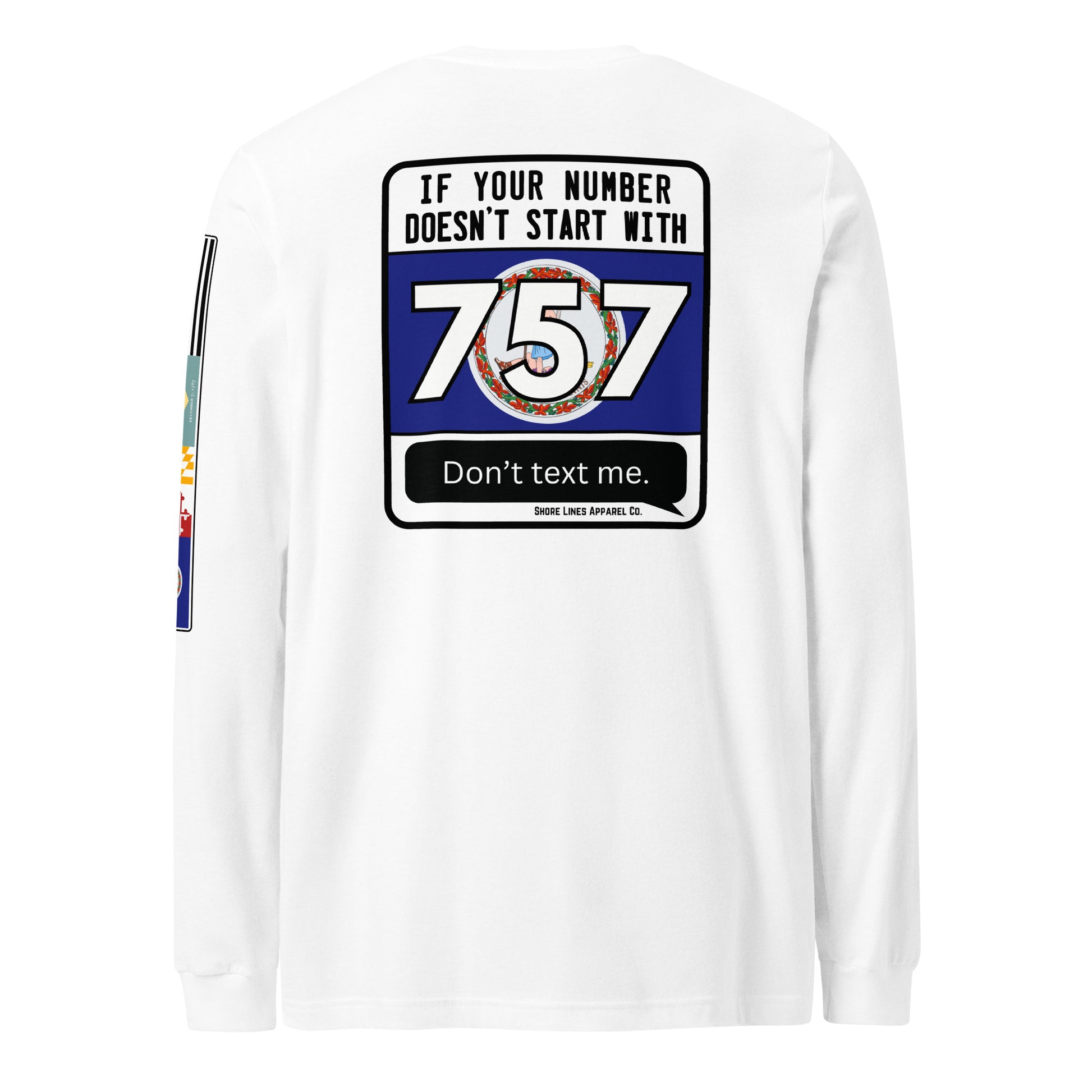 757 Area Code | Core LS P-white-Shore Lines Apparel Co.