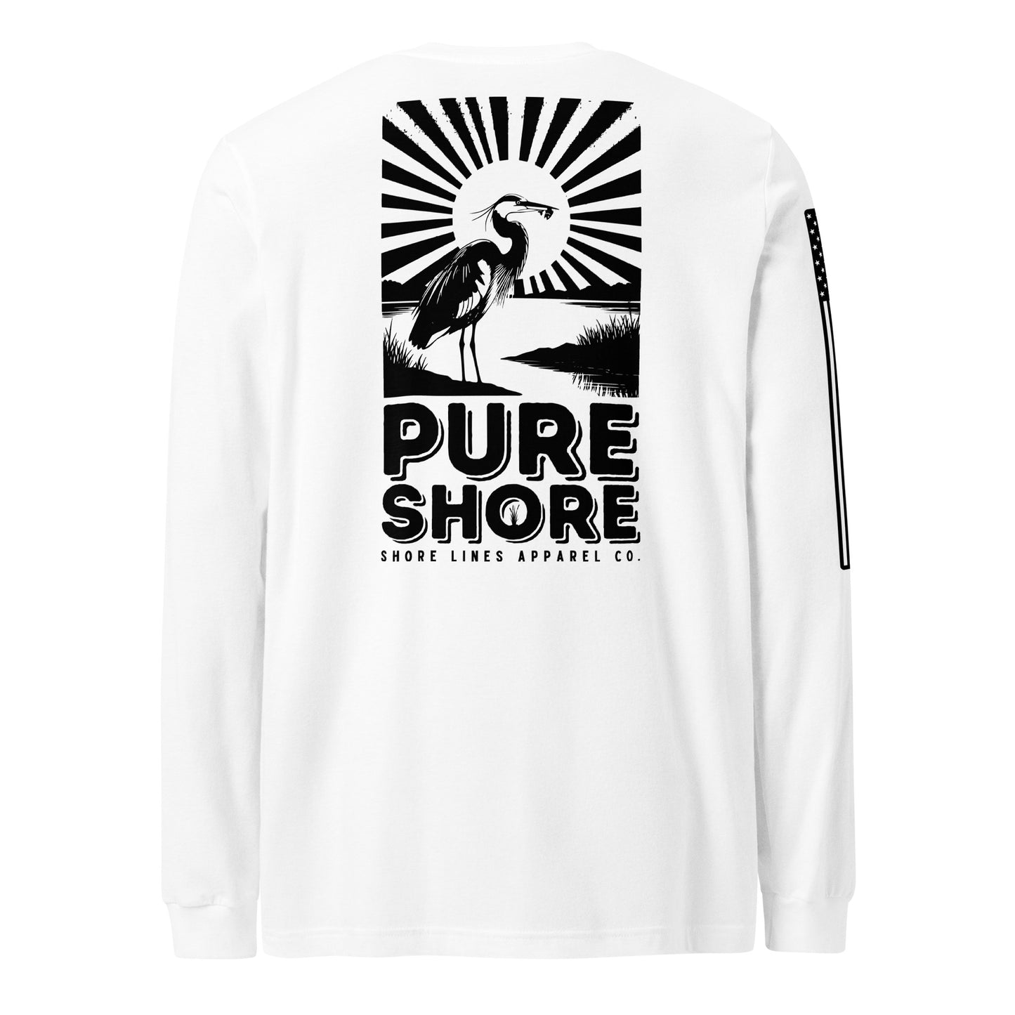 Pure Shore | Long Sleeve P-white-Shore Lines Apparel Co.