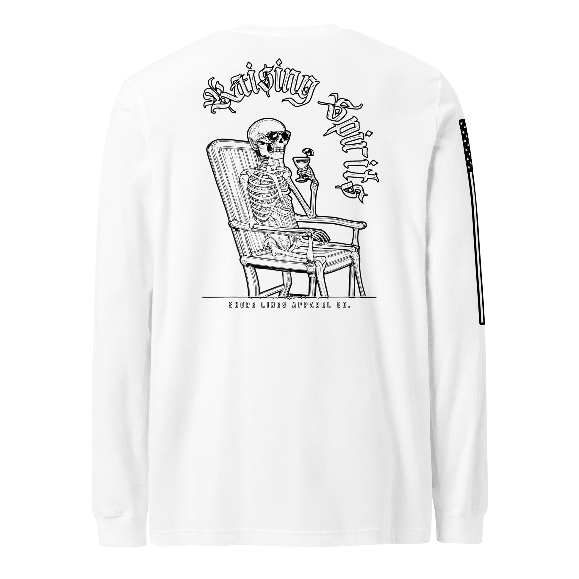 Raising Spirits | Long Sleeve P-white-Shore Lines Apparel Co.
