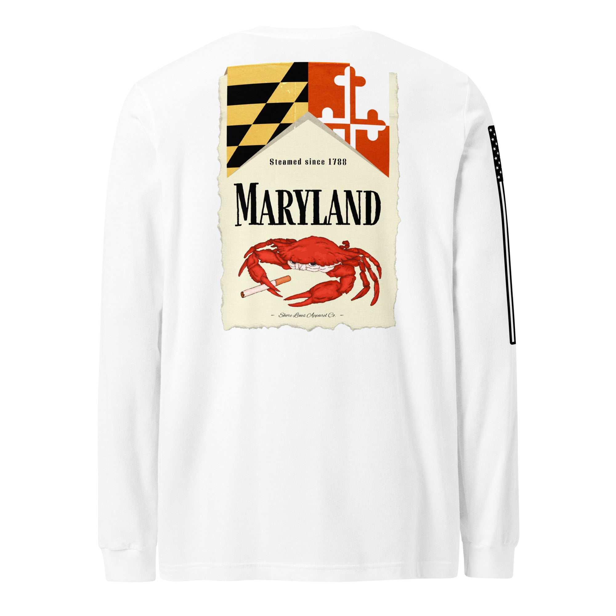 Maryland | Long Sleeve P-white-Shore Lines Apparel Co.