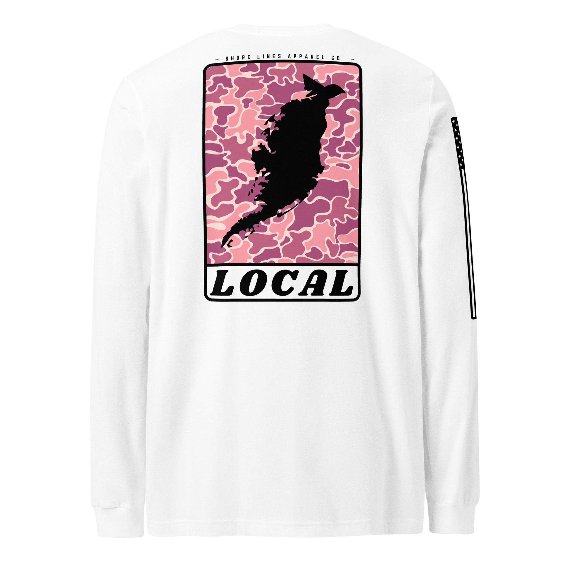 LOCAL (pink) | Long Sleeve P-white-Shore Lines Apparel Co.