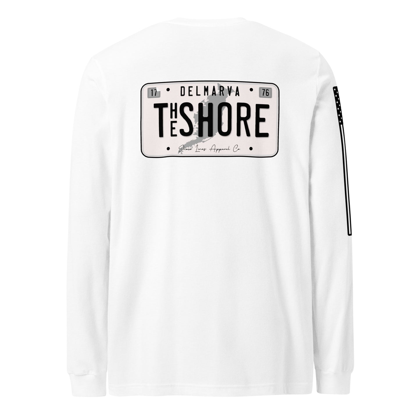 License Plate | Long Sleeve P-white-Shore Lines Apparel Co.
