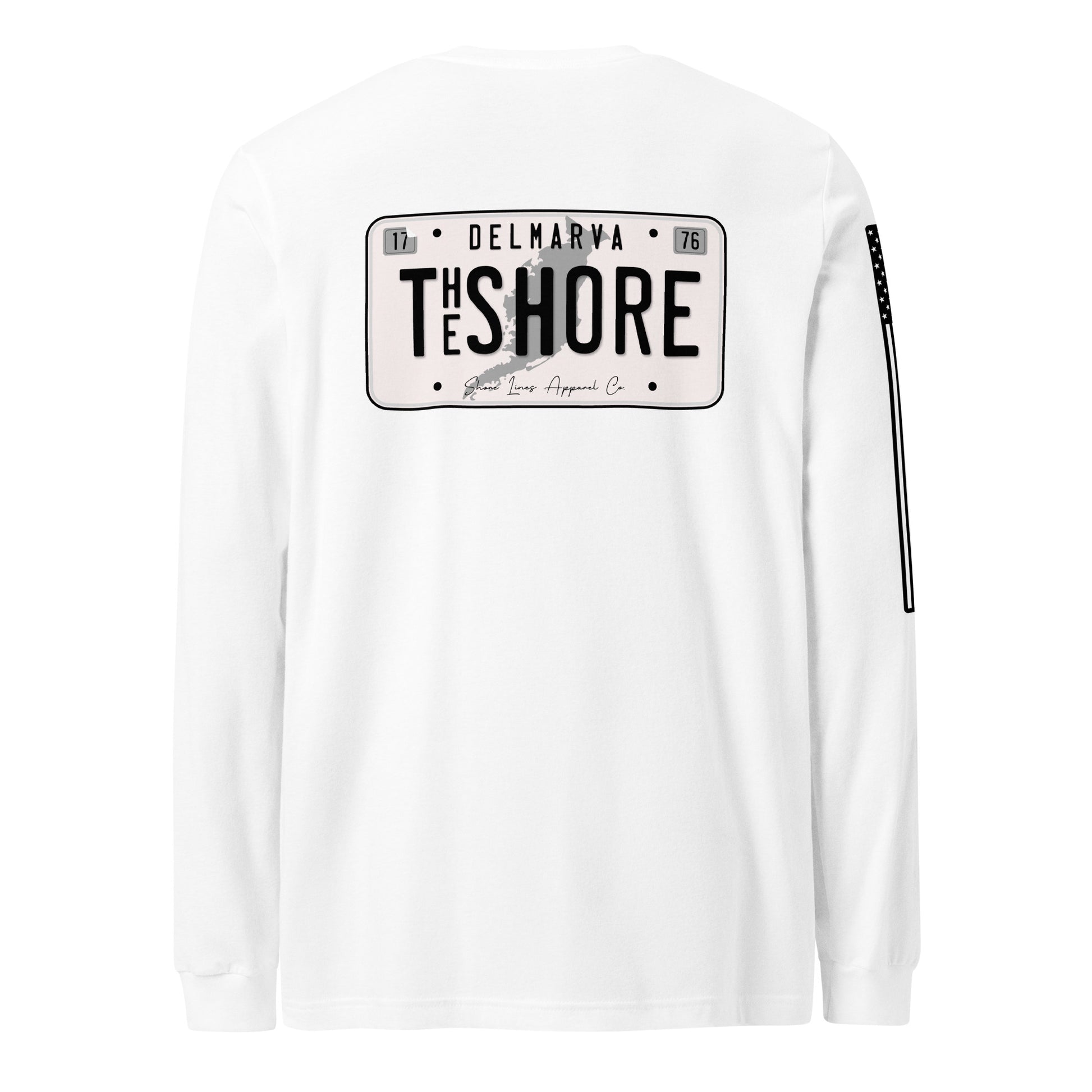 License Plate | Long Sleeve P-white-Shore Lines Apparel Co.