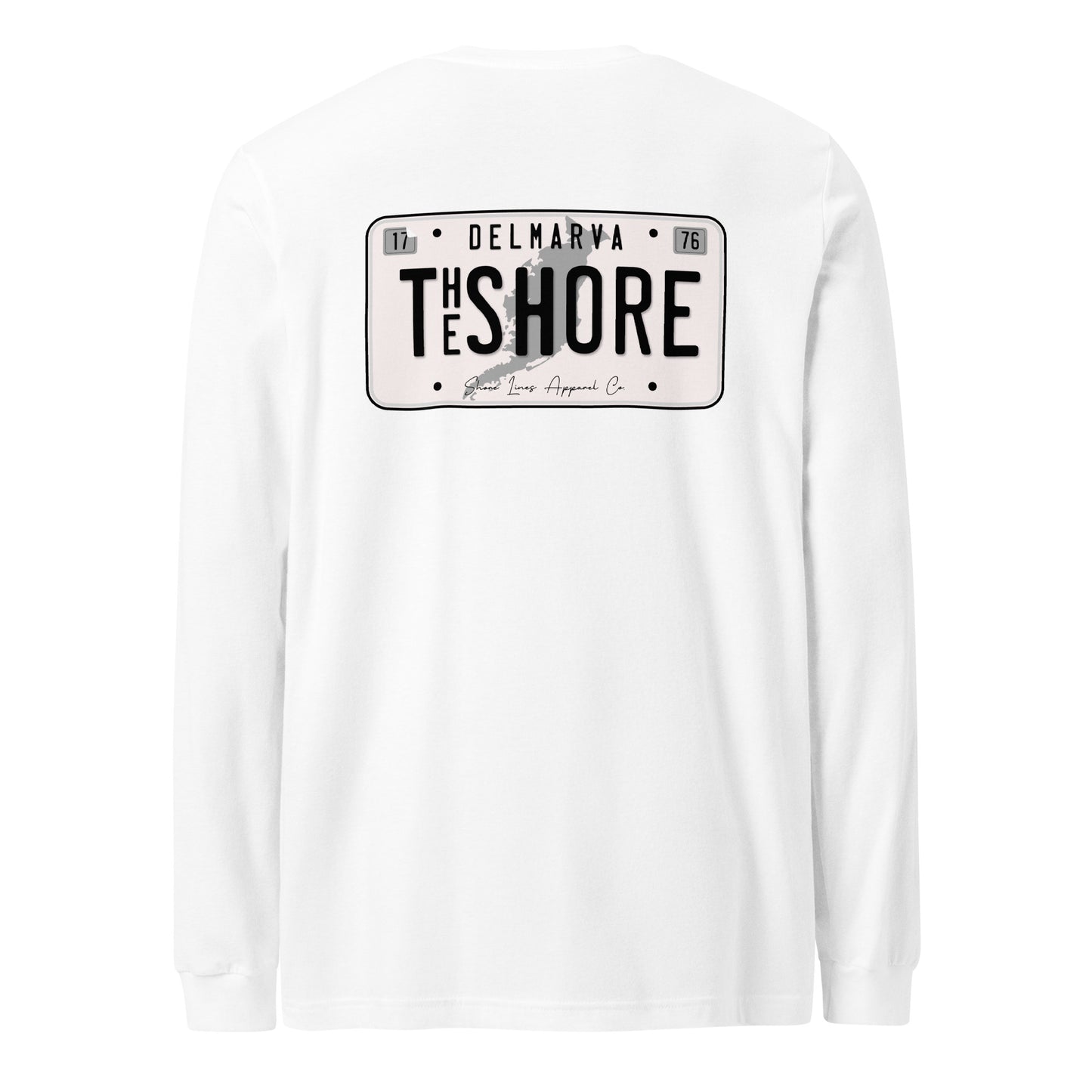 License Plate | Long Sleeve-white-Shore Lines Apparel Co.