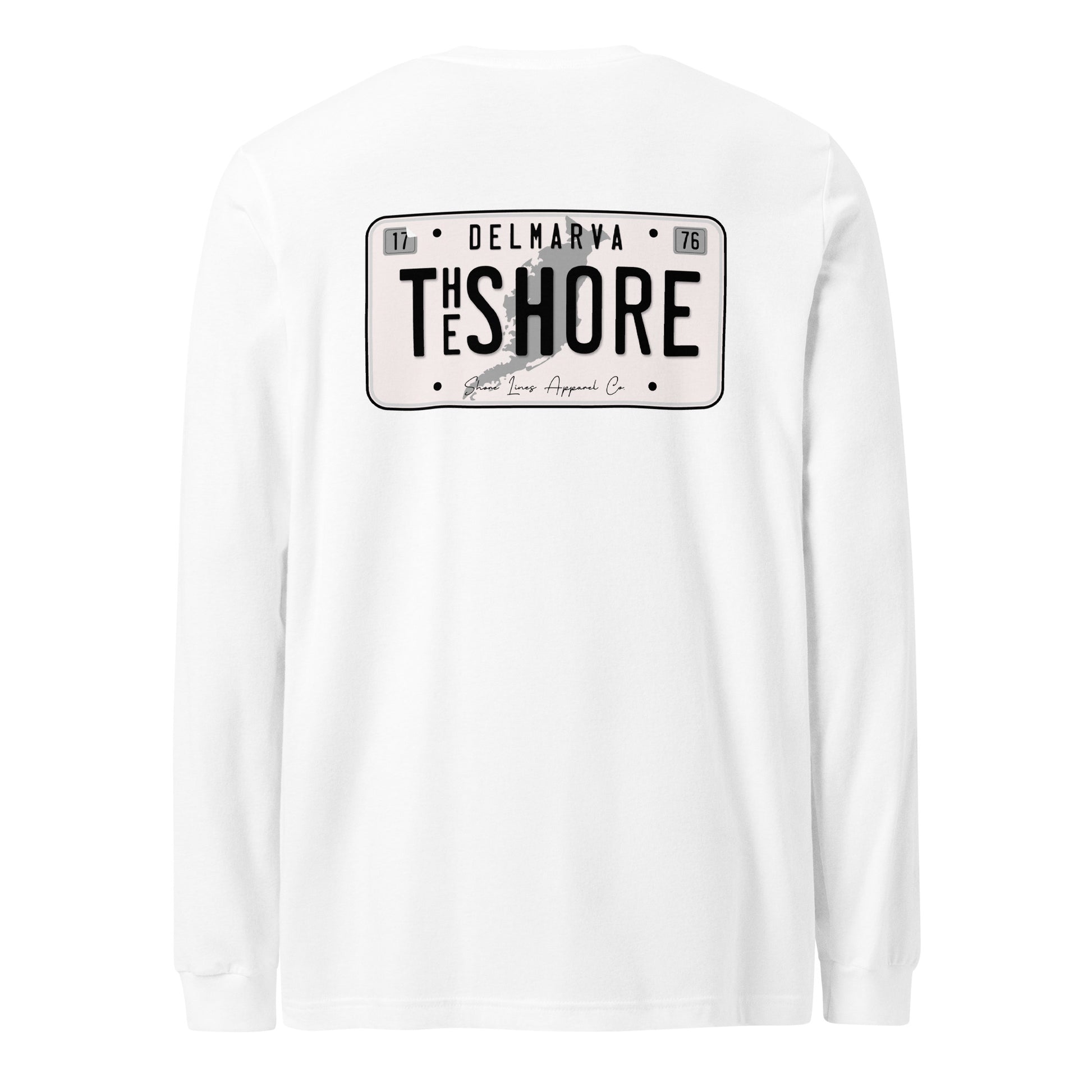 License Plate | Long Sleeve-white-Shore Lines Apparel Co.