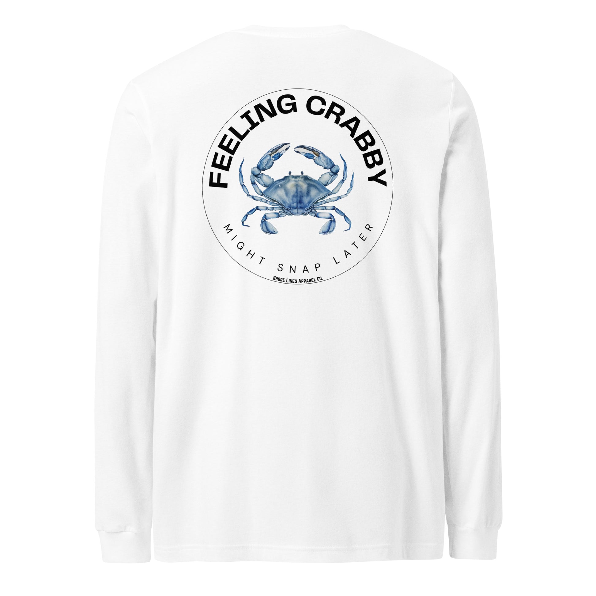 Feeling Crabby | Long Sleeve-white-Shore Lines Apparel Co.