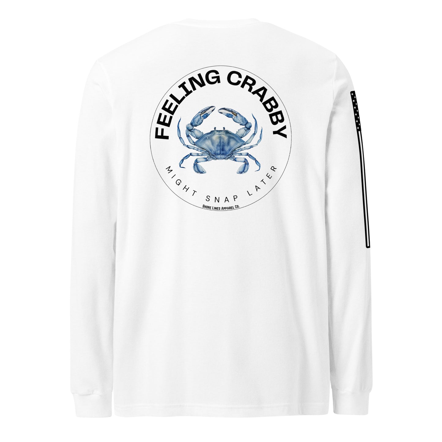 Feeling Crabby | Long Sleeve P-white-Shore Lines Apparel Co.