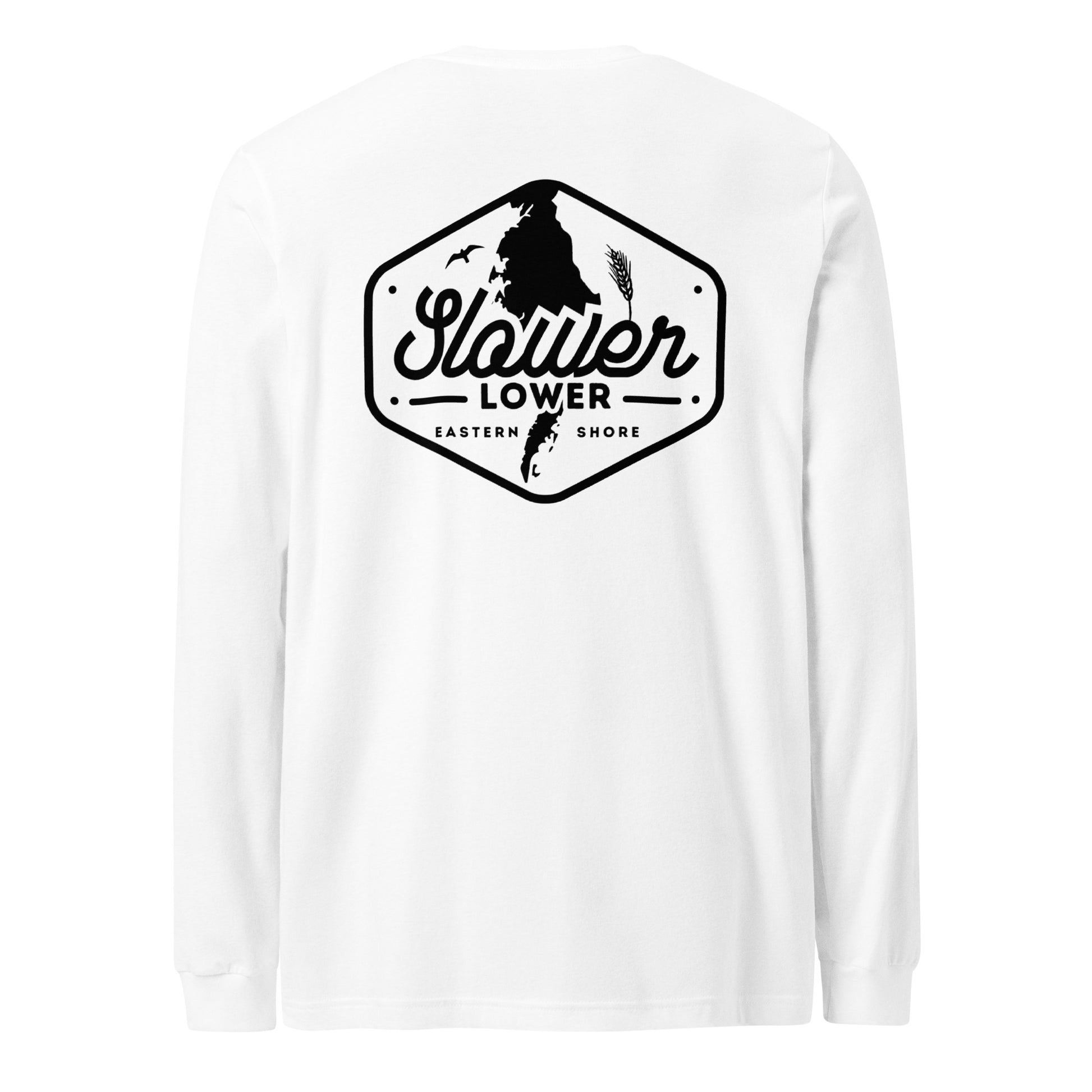 Slower Lower | Long Sleeve-white-Shore Lines Apparel Co.™