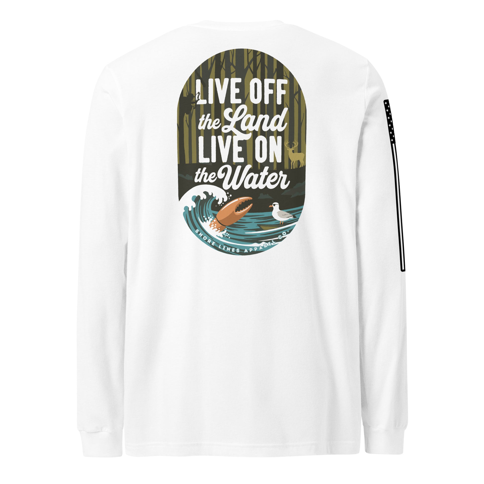 Live Off the Land | Long Sleeve P-white-Shore Lines Apparel Co.™
