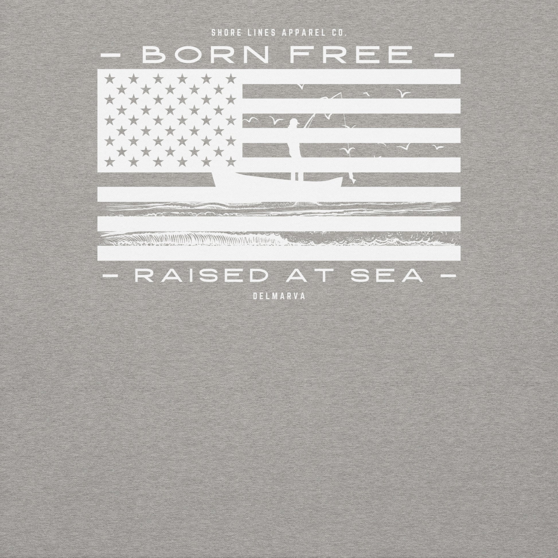 Born Free Raised at Sea | Hoodie-carbongrey-Shore Lines Apparel Co.