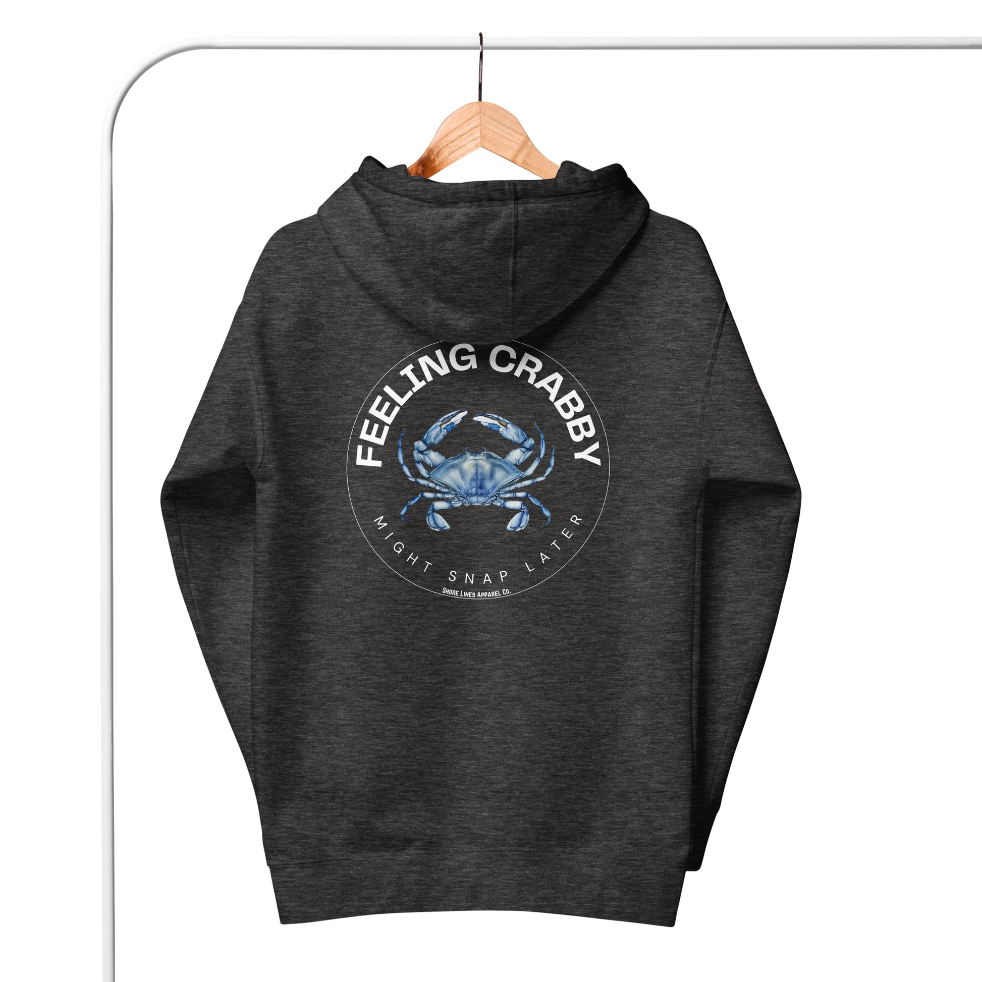 Feeling Crabby | Hoodie-charcoalheather-Shore Lines Apparel Co.