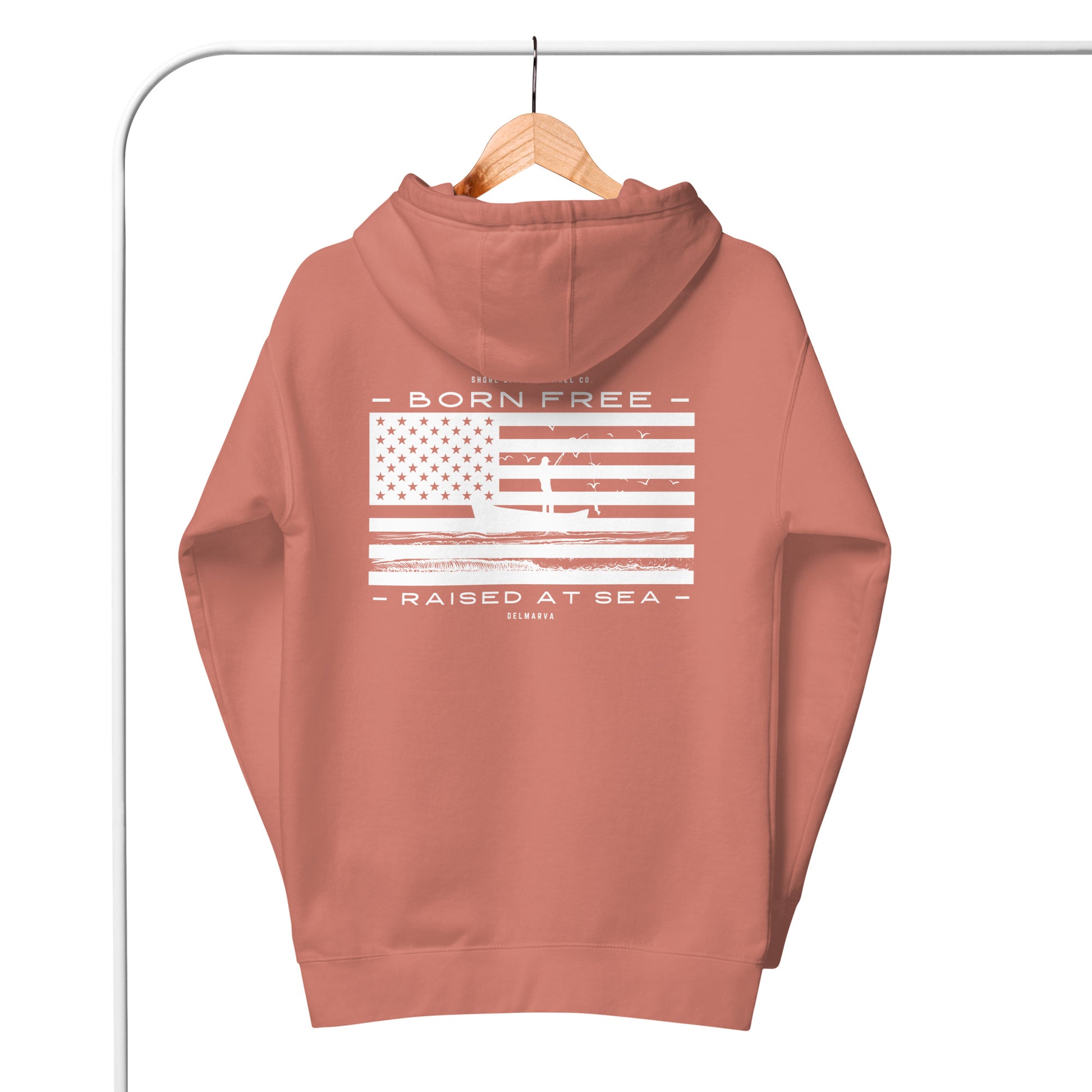 Born Free Raised at Sea | Hoodie-dustyrose-Shore Lines Apparel Co.