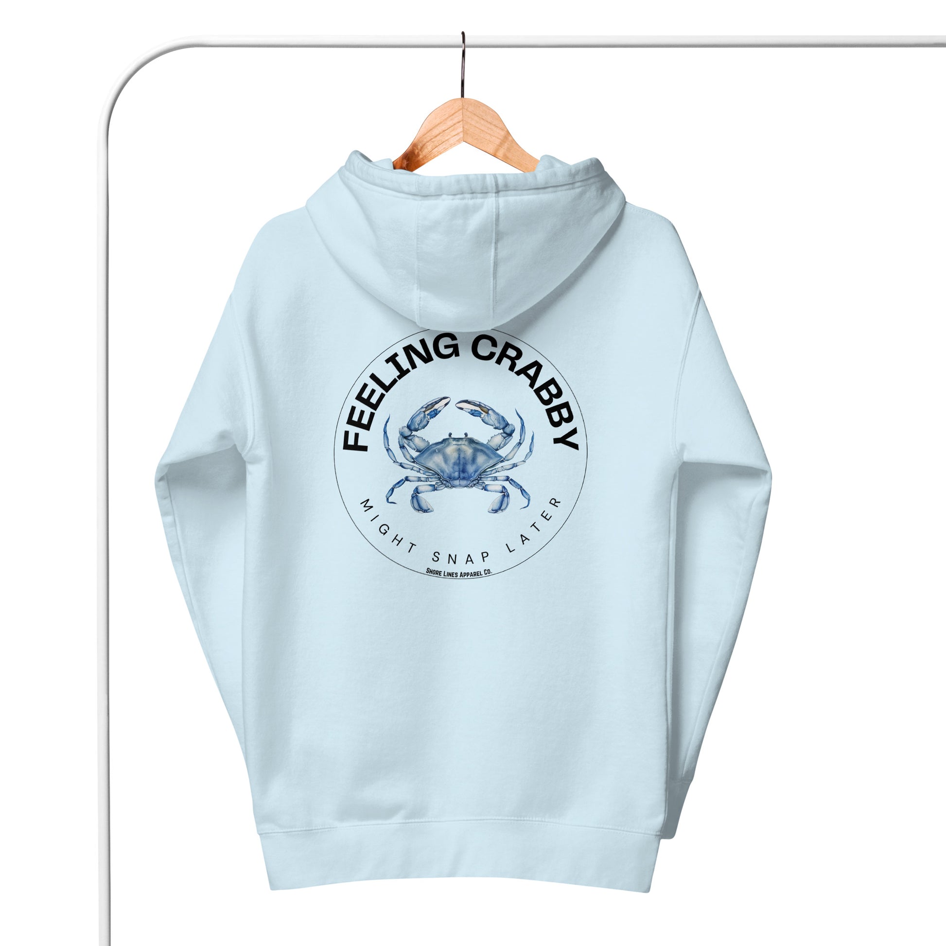 Feeling Crabby | Hoodie-skyblue-Shore Lines Apparel Co.