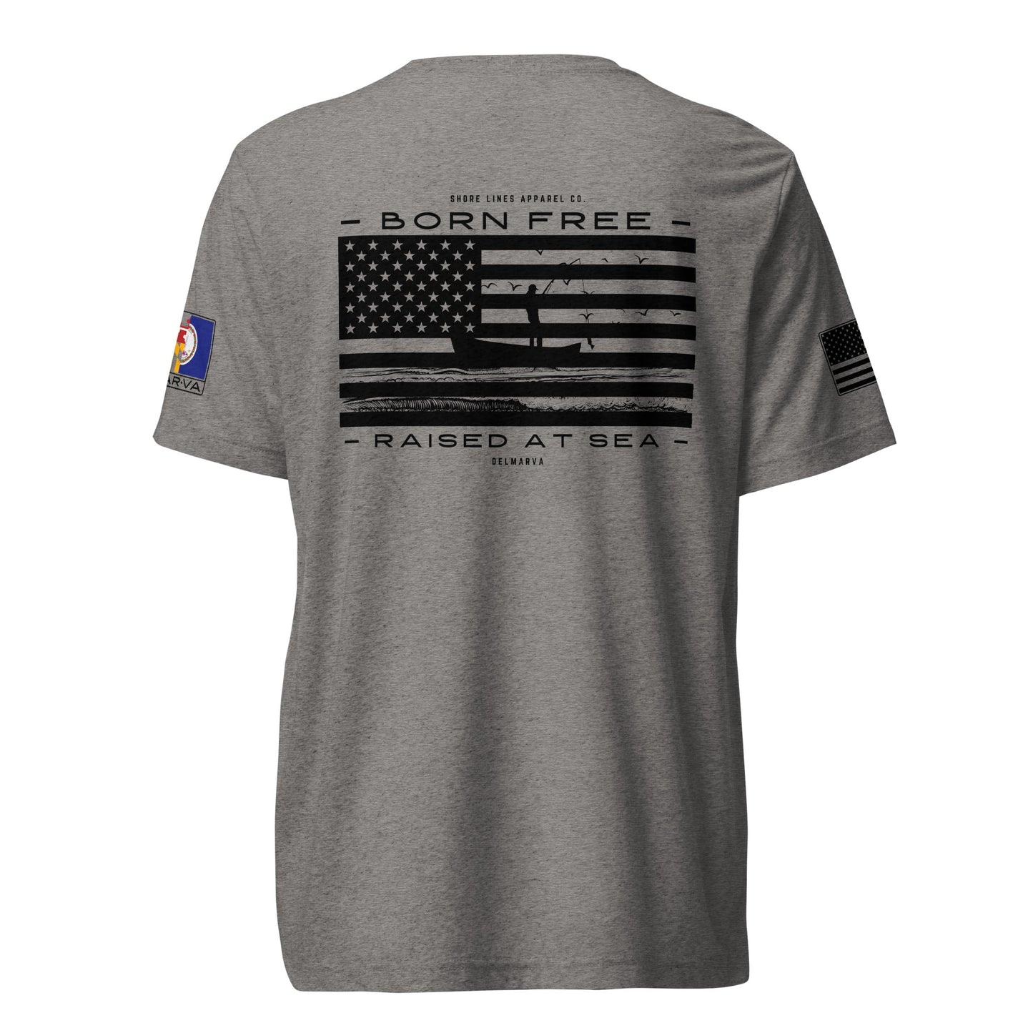 Born Free Raised at Sea | Core SS P-gray-Shore Lines Apparel Co.