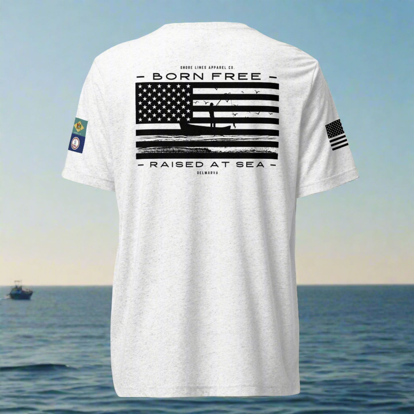 Born Free Raised at Sea | Core SS P-white-Shore Lines Apparel Co.