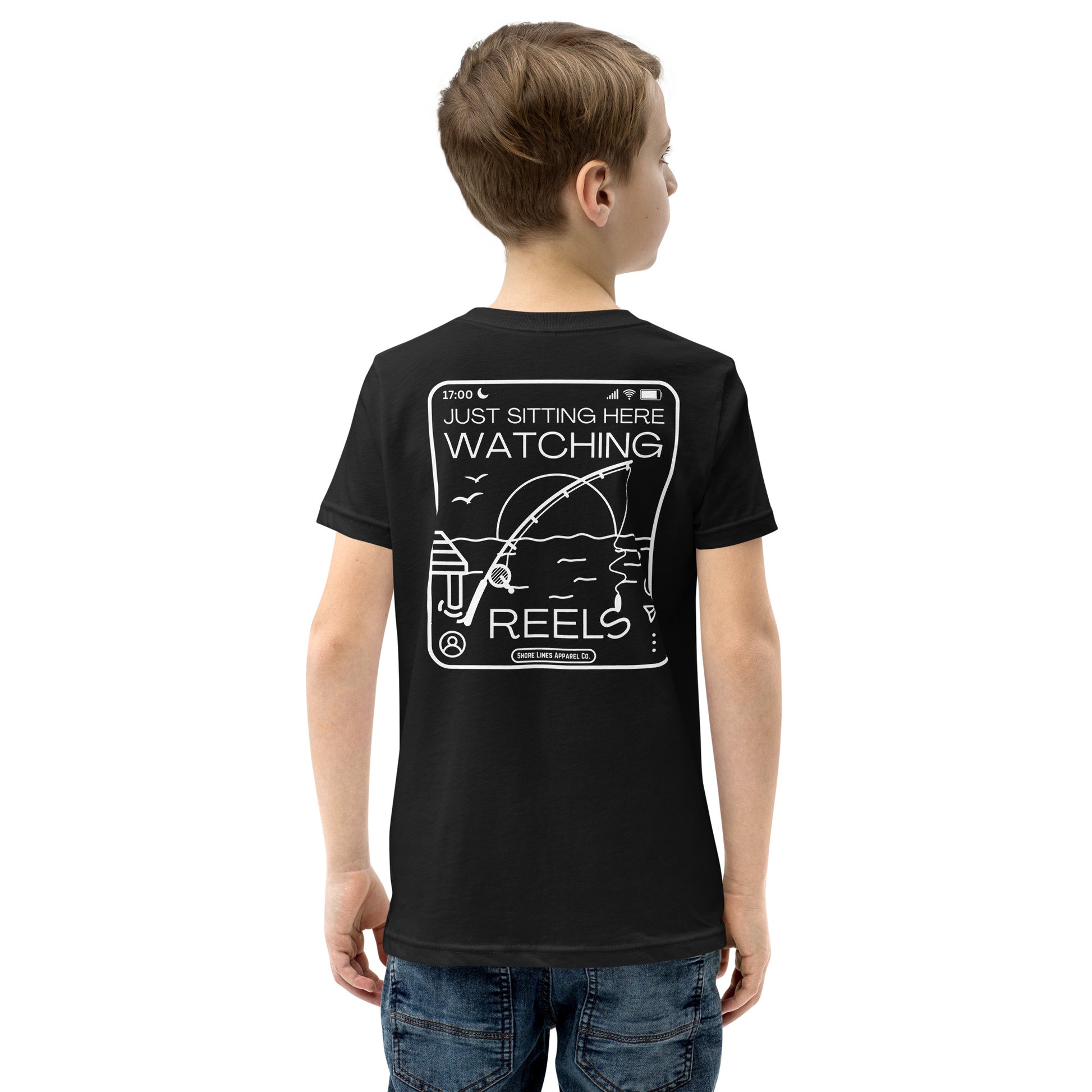 Watching Reels | Youth SS-black-Shore Lines Apparel Co.